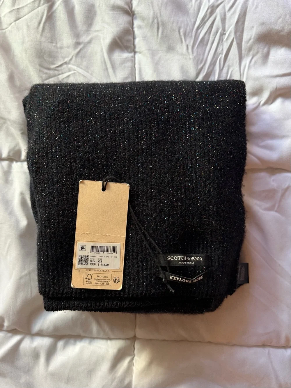 Scotch & Soda Black Rainbow Fleck Knit Scarf